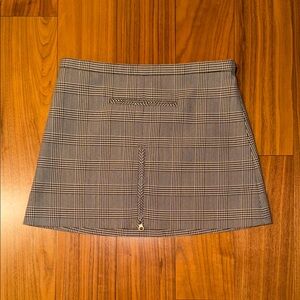 Elegant Checkered Mini Skirt - Black and Gray